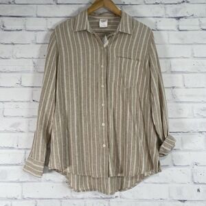 Gap Shirt Women's Size Medium The Easy Shirt Linen Blend Button Up Beach NWT